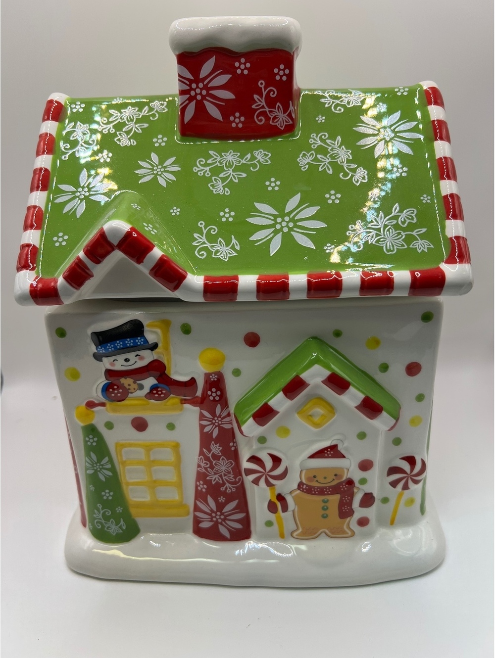 New Christmas Gingerbread House Ceramic Cookie Jar Temptations by Tara